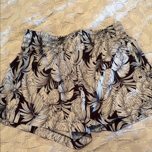 Black and White Floral Shorts
